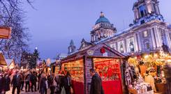 Belfast Christmas market in the grounds of City Hall