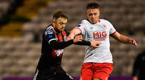 Bohemians' Keith Ward in action against Conor Clifford of St Patrick's Athletic. Photo: Sportsfile