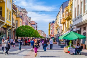 The main boulevard in the centre of Plovdiv.