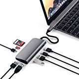 Satechi Aluminum Type-C Multimedia Adapter with 4K HDMI, Mini DP, USB-C PD, Gigabit Ethernet, USB 3.0, Micro/SD Card Slots - Compatible with 2018 MacBook Pro/Air, 2018 iPad Pro and More (Space Gray)