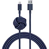 Native Union Night Cable - 10ft Ultra-Strong Reinforced [Apple MFi Certified] Lightning to USB Charging Cable with Weighted Knot for iPhone/iPad (Marine)