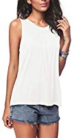 iGENJUN Women's Summer Sleeveless Pleated Back Closure Casual Tank Tops