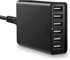 USB Charger, Omars 60W 6-Port USB Wall Charger, USB Desktop Charger Charging Station Compatible with Galaxy...