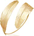 RechicGu Gold Indian Swirl Leaf Arrow Carved Feather Bracelet Armband Upper Arm Cuff Armlet Bridal