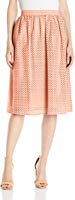 Lark & Ro Women's Eyelet Midi Skirt