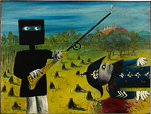 Sydney Nolan The chase 1946 enamel on composition board Collection of the National Gallery of Australia Gift of Sunday Reed 1977