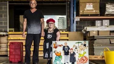 Eric and Robyn Werkhoven with their entry for this year's Archibald Prize.