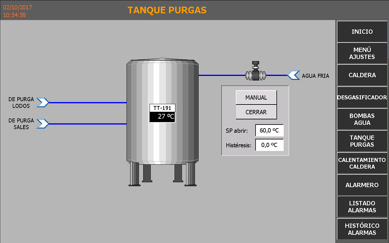 Programación de calderas industriales