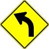 Bear Left! logo: a road sign with a left arrow