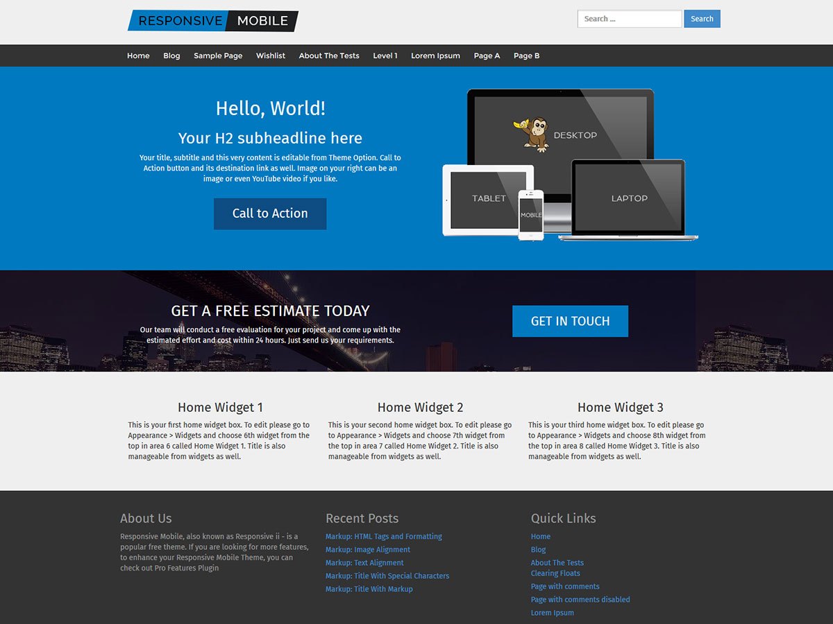 Responsive Mobile Free WP Theme