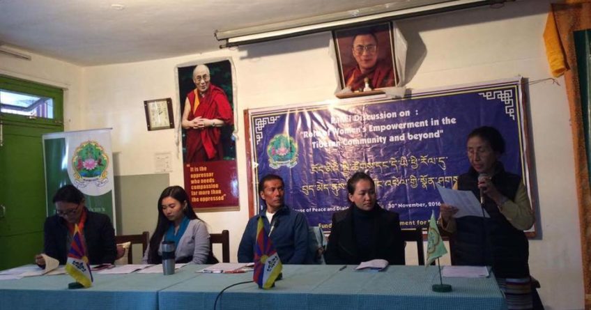 Panel discussion organized by Twa Central, with Nyima Lhamo la as the moderator, Pema Choedon la, Lobsang Wangyal, and Kaysang (second from left) as speakers