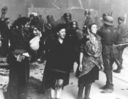 Jewish fighters captured during the Warsaw ghetto uprising, 1943.