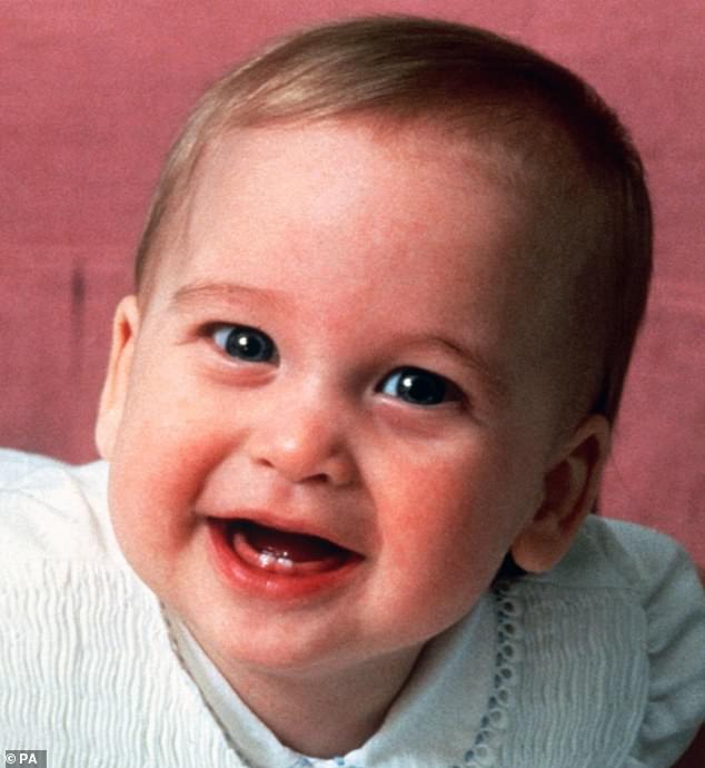 The cheeks! Prince William pictured on March 15 1983, three months before his first birthday