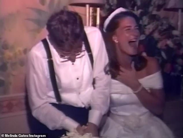 Aww: Melinda shared heartwarming footage from their wedding in honor of their 25-year anniversary this January