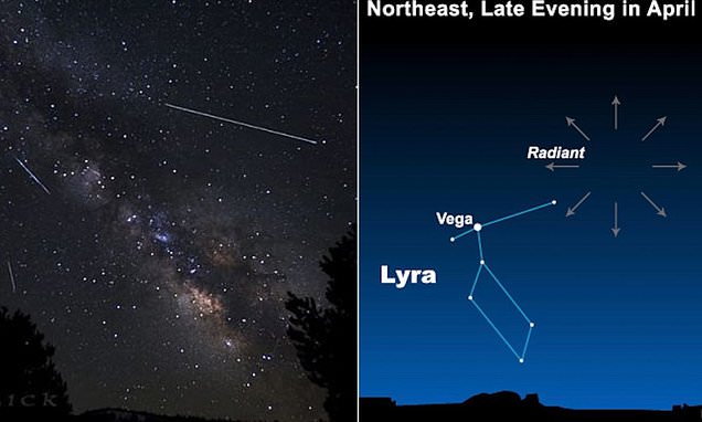 Look up tonight! Lyrid meteor shower will peak to bring more than a dozen 'shooting stars'