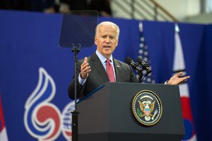 File - (Then) Vice President Joseph Biden delivers a speech at Yonsei University in Seoul, South Korea, on December 6, 2013.