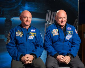 Identical twin astronauts, Scott and Mark Kelly, are subjects of NASAs Twins Study. Scott (right) spent a year in space while Mark (left) stayed on Earth as a control subject. Researchers looked at the effects of space travel on the human body, January 19, 2015.