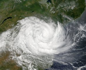 Cyclone Idai after making landfall in Mozambique for the second time on 15 March, 2019.