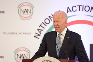 Joe Biden at the AFGE National Secretary-Treasurer Everett Kelley receives labor leader award at the annual National Action Network Martin Luther King Jr. Day Breakfast, US, 21 January 2019