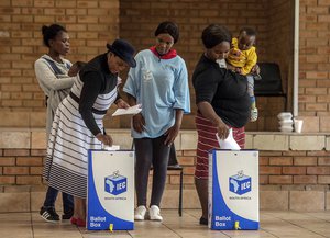 Voters cast their ballots in Diepsloot, near Johannesburg, Wednesday, May 8, 2019