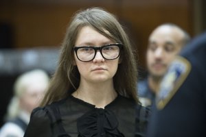 Anna Sorokin returns to the courtroom after the jury sent a note, Thursday, April 25, 2019, in New York.