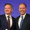 Treasurer Josh Frydenberg and shadow treasurer Chris Bowen at the National Press Club.