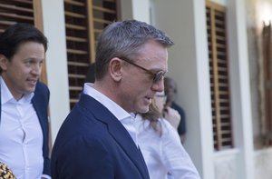 Actor Daniel Craig poses for photographers during the photo call of the latest installment of the James Bond film franchise, currently known as 'Bond 25', in Oracabessa, Jamaica, Thursday, April 25, 2019.