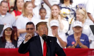 President Trump speaks at a rally in Panama City Beach, Fla., Wednesday, May 8, 2019.