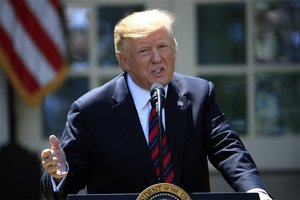 President Donald Trump speaks about modernizing the immigration system in the Rose Garden of the White House, Thursday, May 16, 2019, in Washington.   (AP Photo/Manuel Balce Ceneta)