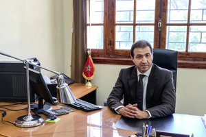 Khalid Zerouali, director of Migration and Border Surveillance in Morocco's Interior Ministry, poses for a photo during an interview with the Associated Press in Rabat, Morocco, Thursday, May 16, 2019.