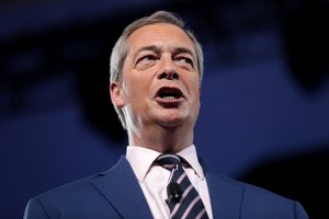 Member of the European Parliament Nigel Farage speaking at the 2017 Conservative Political Action Conference (CPAC) in National Harbor, Maryland.