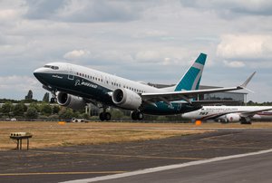 Boeing 737 Max at the Farnborough International Airsho 2018, Hampshire