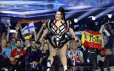 Israel's Netta Barzilai, the winner of last year's Eurovision contest, performs during the opening ceremony of the first semi-final of the 64th edition of the Eurovision Song Contest 2019 at Expo Tel Aviv on May 14, 2019. (Photo by Jack GUEZ / AFP)