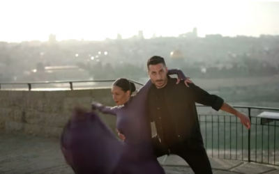 Kobi Marimi, Israel's contestant for Eurovision, in his 'postcard' video for Israel (Courtesy YouTube screenshot)