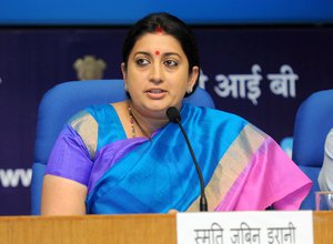 The Union Minister for Human Resource Development, Smt. Smriti Irani addressing the press conference regarding the achievements of the Ministry of Human Resource Development during the last two years, in New Delhi on June 03, 2016.