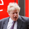 Boris Johnson arrives on the infamous 'Brexit bus' during the 2016 referendum campaign