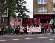 IWW Deliveroo picket, Swiss Cottage, London.