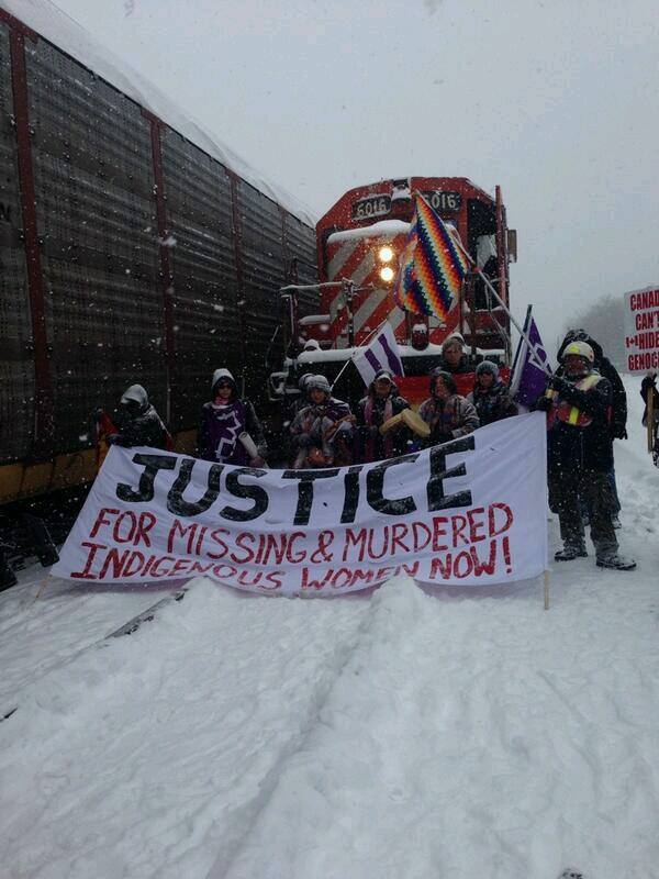 Missing Murdered women train blockade