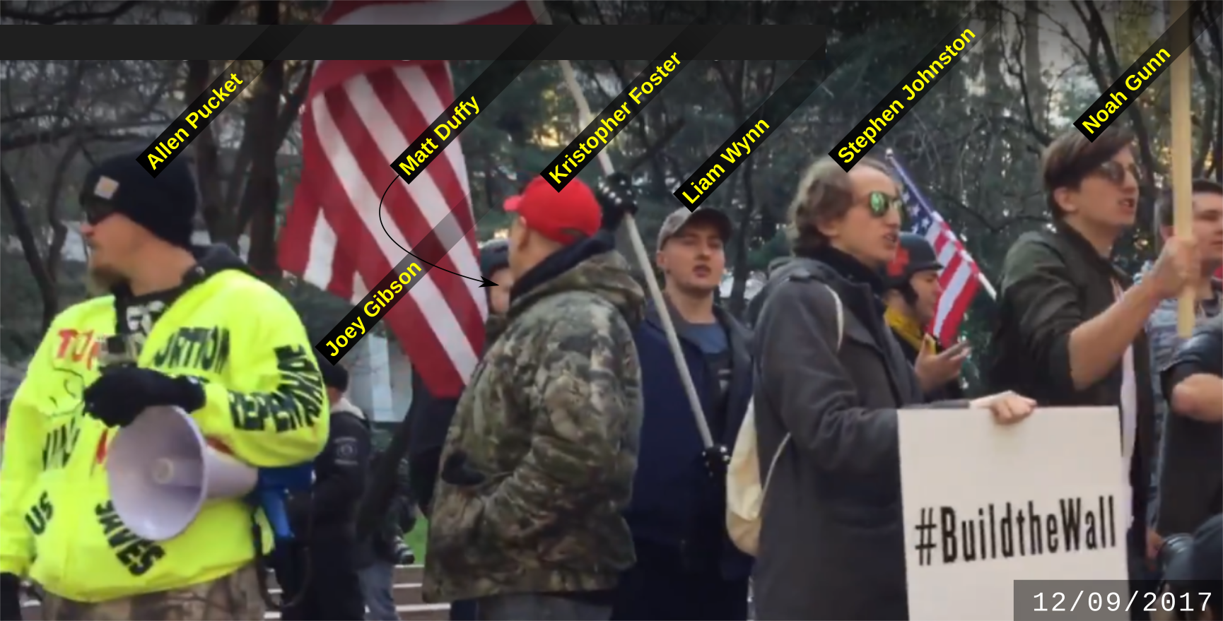 Stephen Johnston at a Patriot Prayer anti-immigrant rally