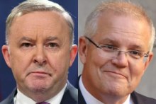 Composite photo of Anthony Albanese and Scott Morrison