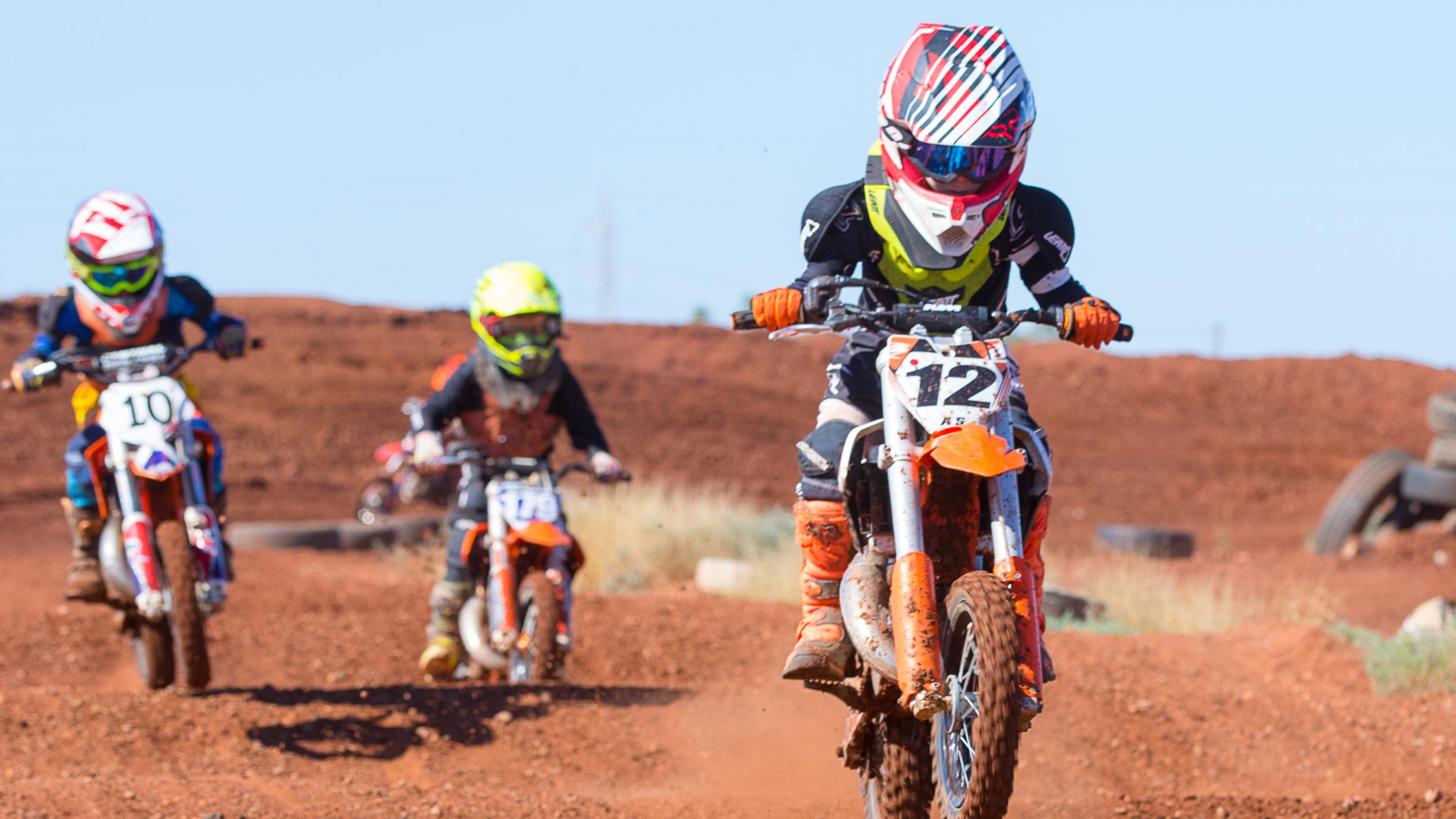 Sonny Fay from Port Hedland Motorcycle Club races along the track.