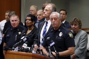 Virginia Beach Police Chief James Cervera speaks at a news conference on a shooting at a municipal building, Saturday, June 1, 2019, in Virginia Beach, Va