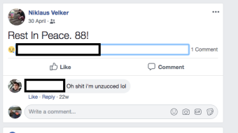 Nicholas Walker FB comment