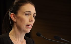 PM Jacinda Ardern at today's press conference.