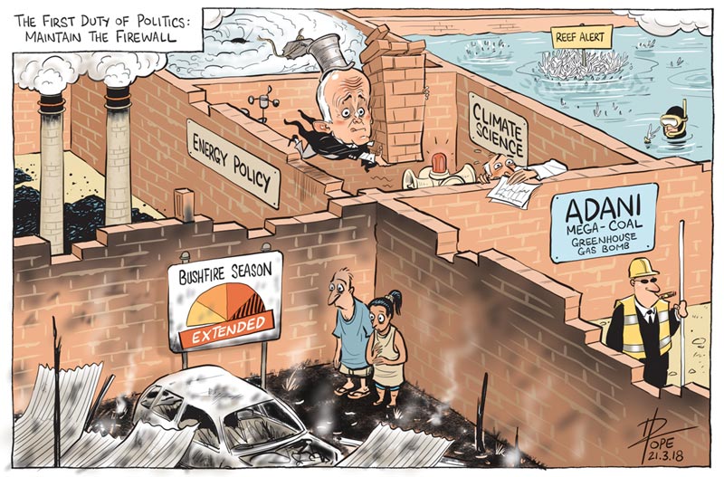 Cartoon: politics maintaining the firewall