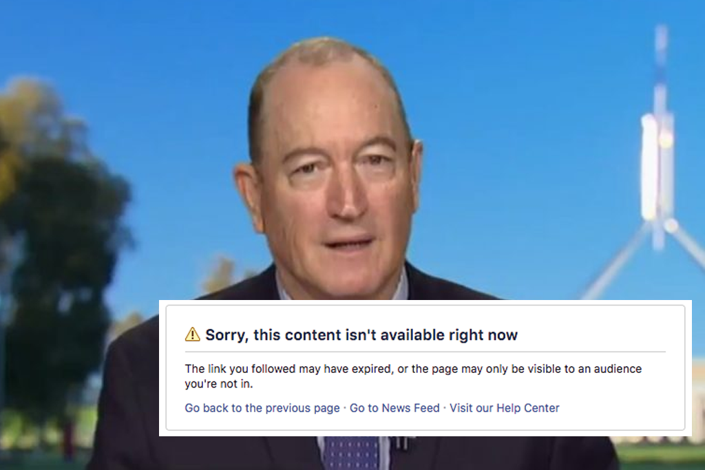 Senator Fraser Anning has been banned from Facebook