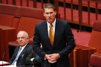 Cory Bernardi stands in the Senate to announce he is resigning from the Liberal Party