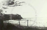 Sydney's Manly Beach protected from potential invaders by barbed wire, 1942