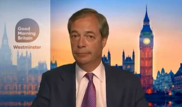 Nigel Farage appears on Good Morning Britain. Photograph: ITV.