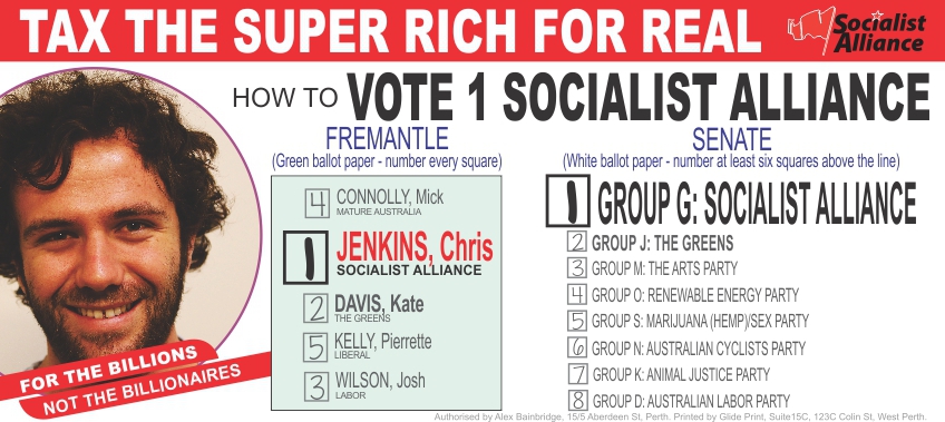 How to vote Socialist Alliance in the seat of Fremantle